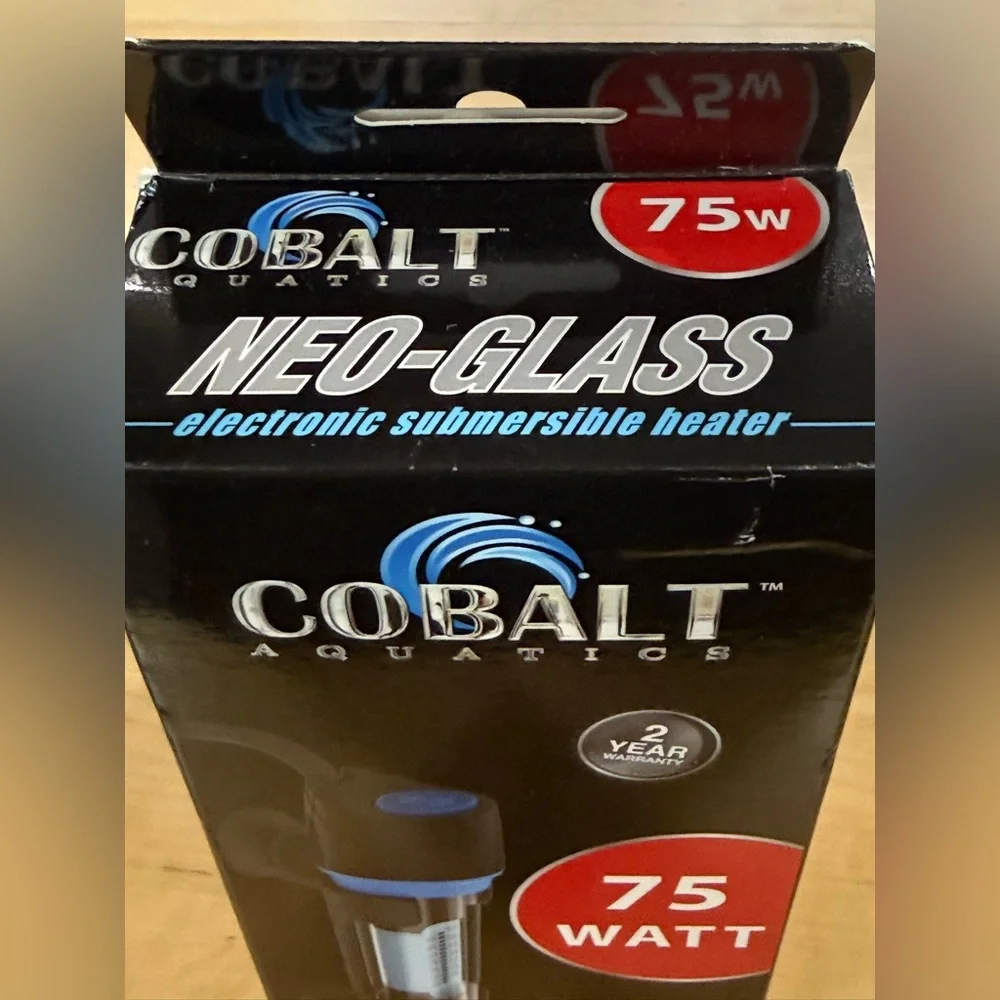 Cobalt Aquatics 75 Watt Neo Glass Electronic Submersible Heater.Brand new sealed